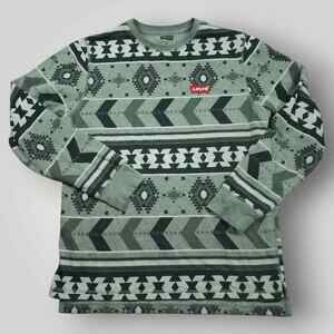 Levi's Sweatshirt Mens M Aztec Southwestern Crewneck Pullover Lightweight Jersey